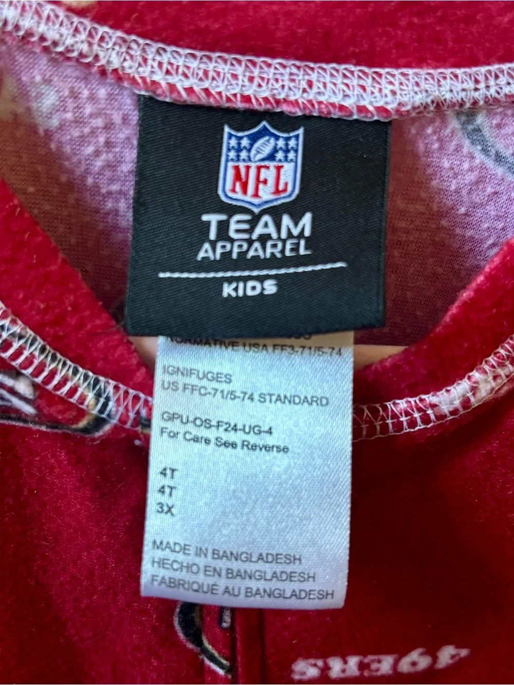 49ers Toddler Footless Pajama